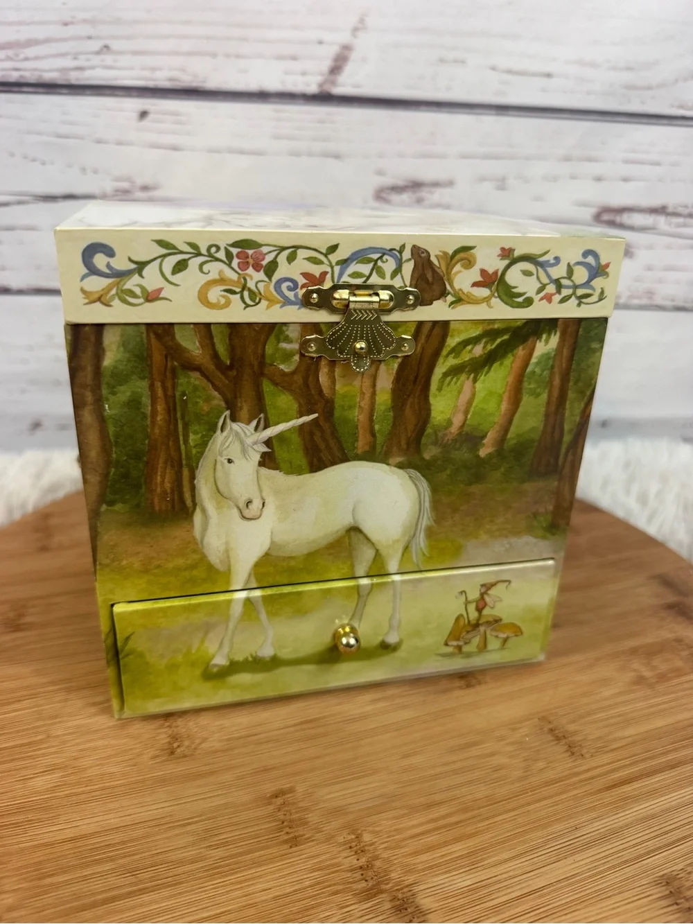 Enchantmints Unicorn Forest Musical Jewelry Box B1202 Vintage Style